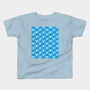 White Bird Fly in the Blue Sky Pattern Kids T-Shirt